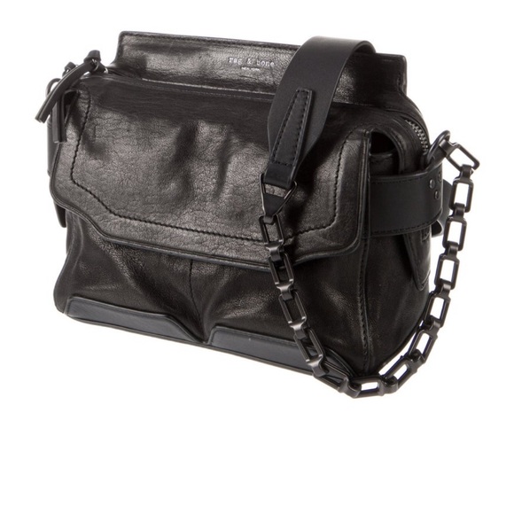 Rag and Bone black gunmetal leather crossbody bag - Picture 2 of 6